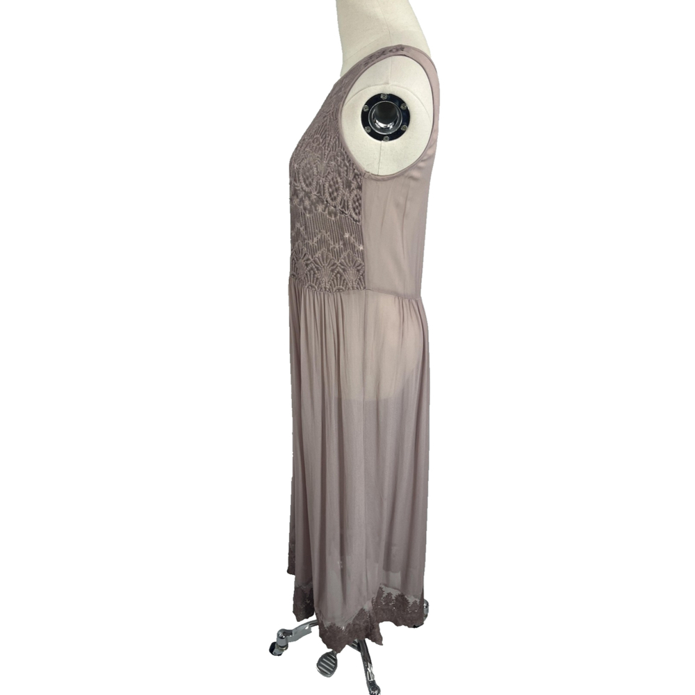 Sundance Silk Maxi Dress XS‎ Sleeveless Lace Sheer Coastal Romantic - Picture 3 of 14